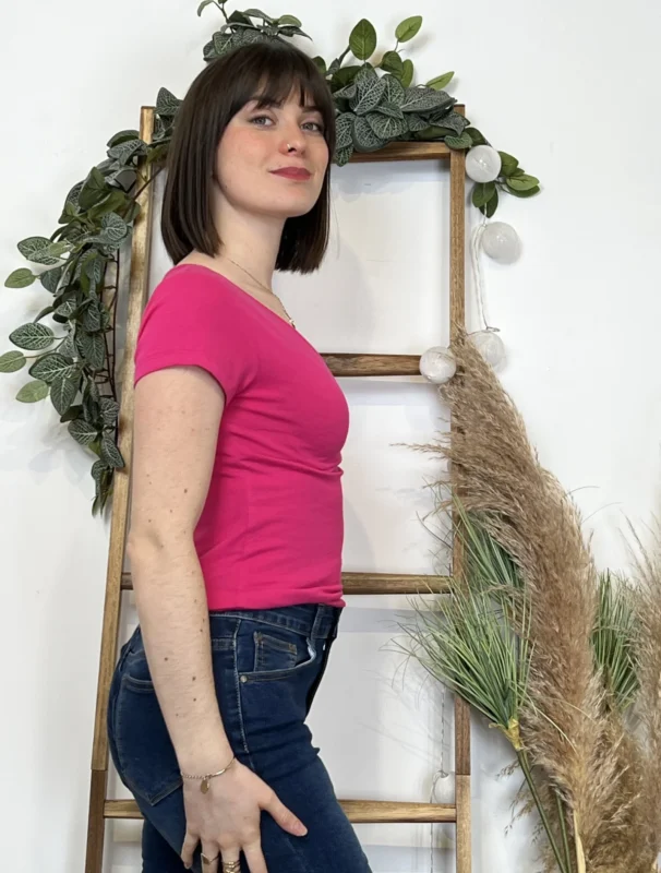 T-Shirt coton Coline (T36-T44) - fuchsia - 44