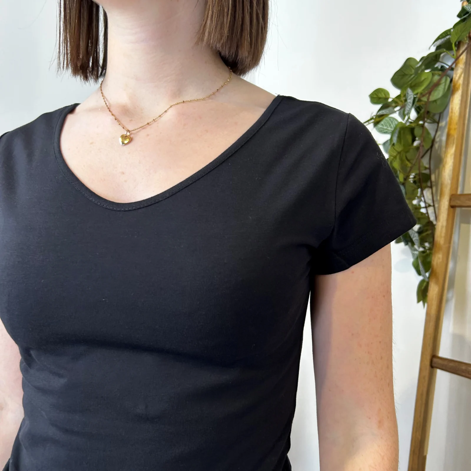 T-Shirt coton Coline (T36-T44) - noir - 44