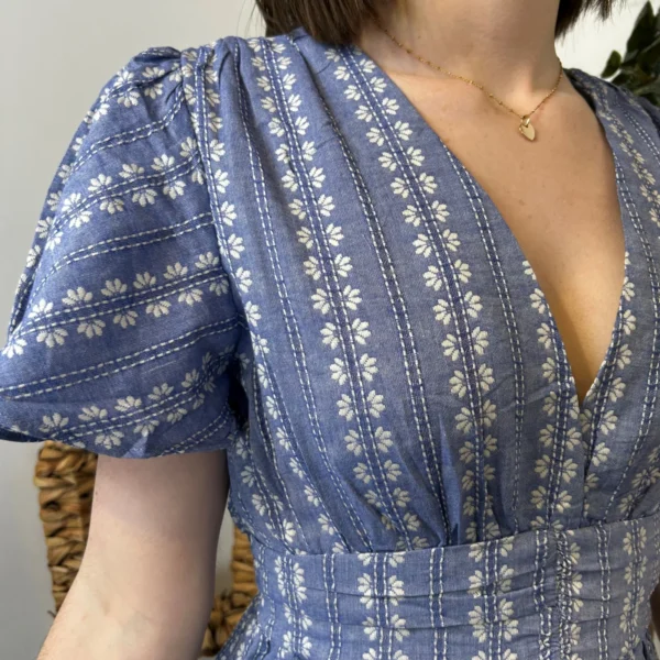 I931- Robe Maëlle (T36-T40) 🪷 - bleu-jeans - 38