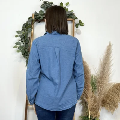 K470- Chemise coton « By One » (T36-T40) - bleu-jeans - 38