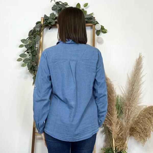 K470- Chemise coton « By One » (T36-T40) - bleu-jeans - 38