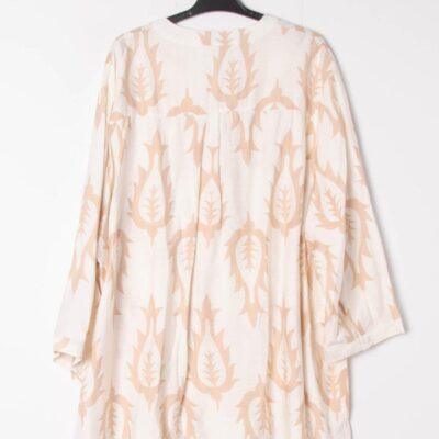 Z795- Blouse Curvy imprimée (T54-T58) - ecru - 58