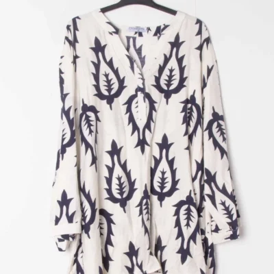 Z795- Blouse Curvy imprimée (T54-T58) - ecru - 58