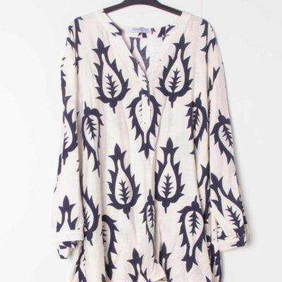 Z795- Blouse Curvy imprimée (T54-T58) - ecru - 58