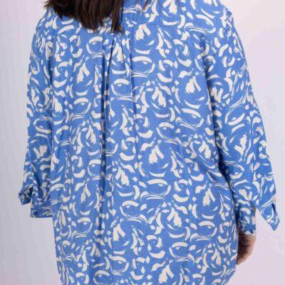 Z796- Blouse Curvy Manches 3/4 (T54-T58) - bleu-ciel - 58