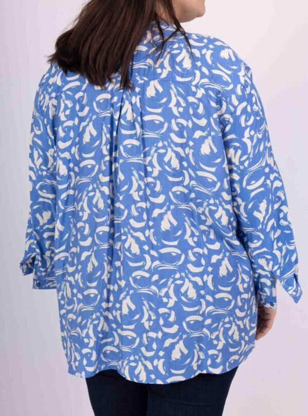 Z796- Blouse Curvy Manches 3/4 (T54-T58) - bleu-ciel - 58