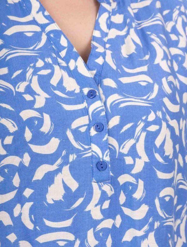 Z796- Blouse Curvy Manches 3/4 (T54-T58) - bleu-ciel - 58