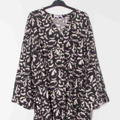 Z796- Blouse Curvy Manches 3/4 (T54-T58) - noir - 58