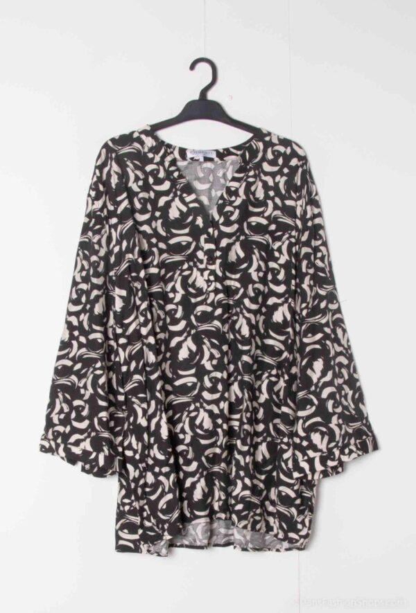 Z796- Blouse Curvy Manches 3/4 (T54-T58) - noir - 58