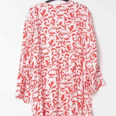 Z796- Blouse Curvy Manches 3/4 (T54-T58) - rouge - 58