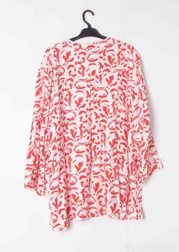 Z796- Blouse Curvy Manches 3/4 (T54-T58) - rouge - 58