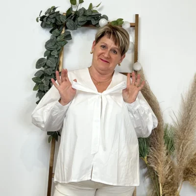 Z139- Blouse "C'Mélodie" (Gt) 🇮🇹 - blanc - taille-unique-grande-taille
