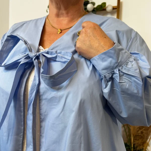 Z139- Blouse "C'Mélodie" (Gt) 🇮🇹 - bleu-ciel - taille-unique-grande-taille
