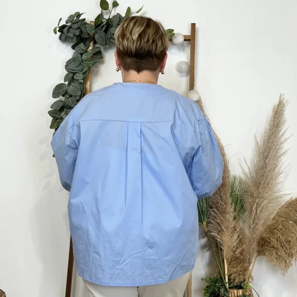Z139- Blouse "C'Mélodie" (Gt) 🇮🇹 - bleu-ciel - taille-unique-grande-taille