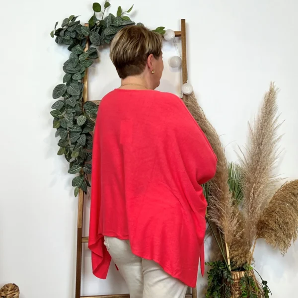 Y104- Pull Court rectangle (Gt) - corail - taille-unique-grande-taille