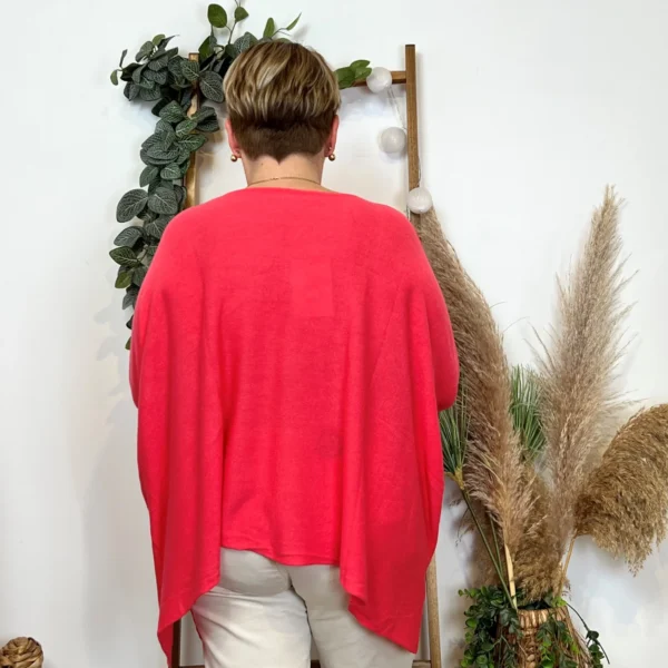 Y104- Pull Court rectangle (Gt) - corail - taille-unique-grande-taille