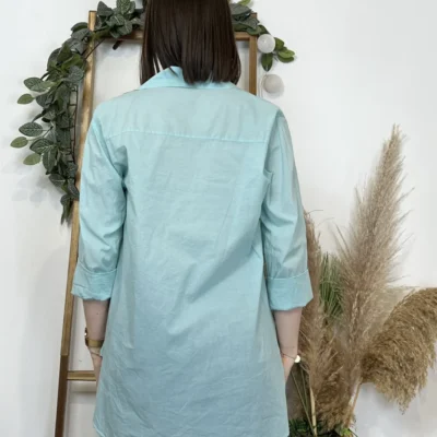 I926- Chemise fluide coton (Tu) 🇮🇹 - vert-deau - taille-unique