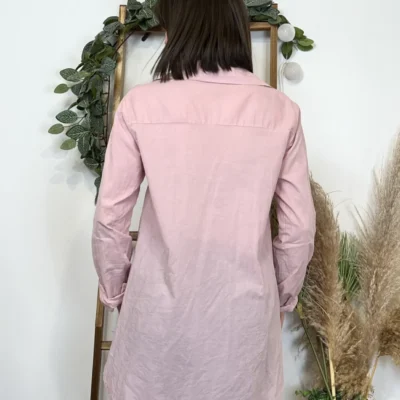 I926- Chemise fluide coton (Tu) 🇮🇹 - rose-poudre - taille-unique