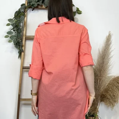 I926- Chemise fluide coton (Tu) 🇮🇹 - corail - taille-unique