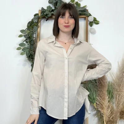 I926- Chemise fluide coton (Tu) 🇮🇹 - beige - taille-unique