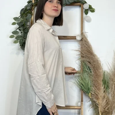 I926- Chemise fluide coton (Tu) 🇮🇹 - beige - taille-unique