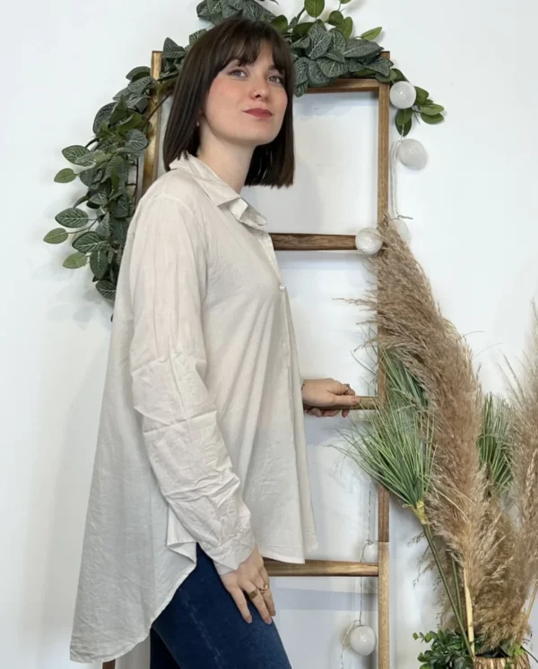 I926- Chemise fluide coton (Tu) 🇮🇹 - beige - taille-unique