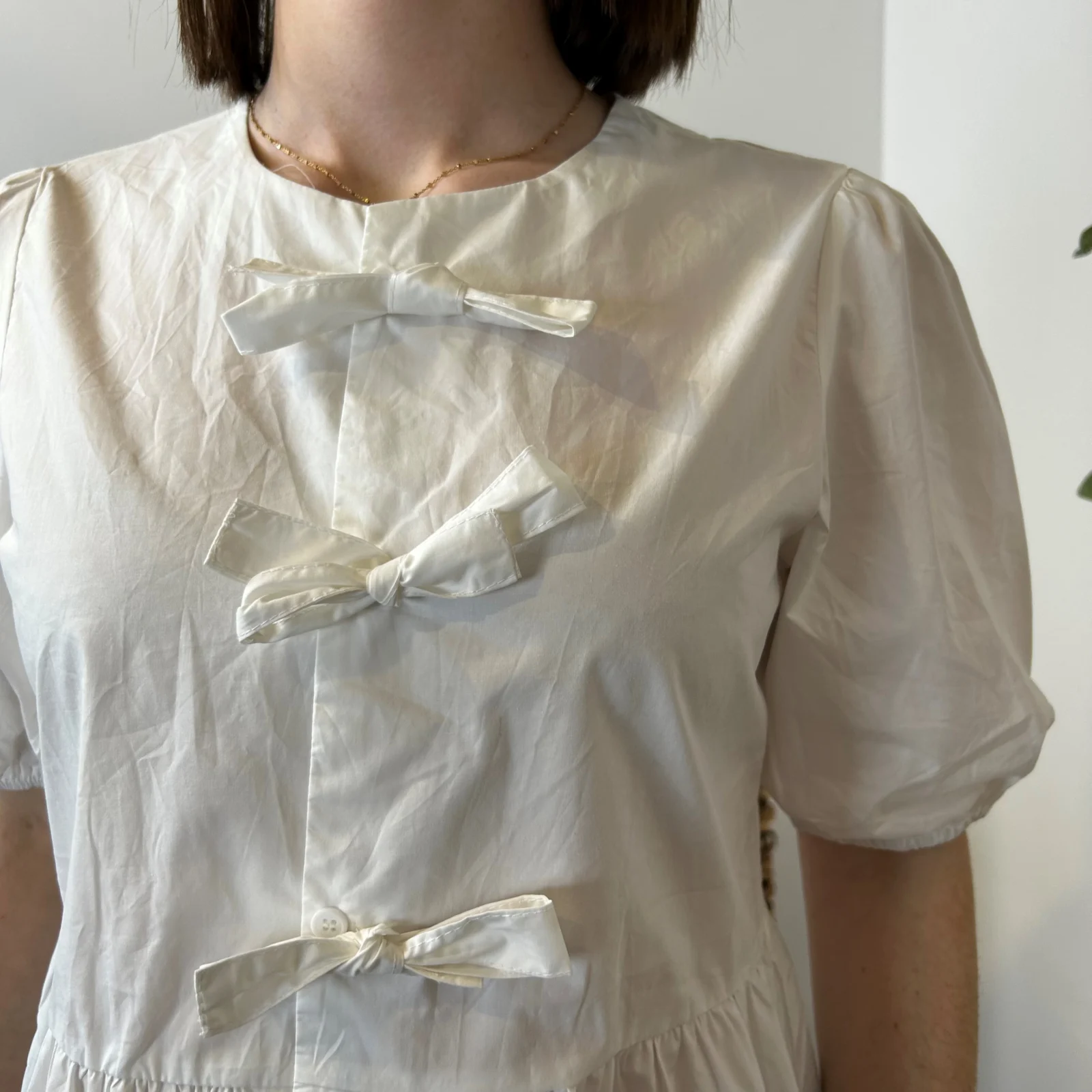 K488- Blouse «By One» Noeuds (T36-T40) - blanc - 38