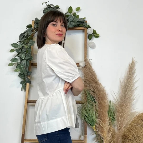 K488- Blouse «By One» Noeuds (T36-T40) - blanc - 38