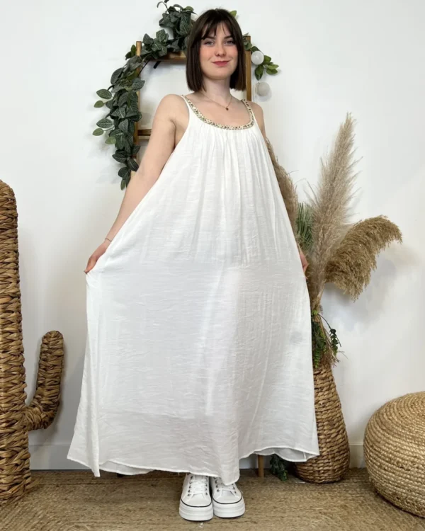 K469- Robe Bohême "Version Féminin " (T36-T40) - ecru - 40