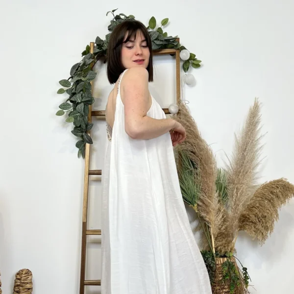 K469- Robe Bohême "Version Féminin " (T36-T40) - ecru - 40