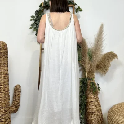 K469- Robe Bohême "Version Féminin " (T36-T40) - ecru - 40