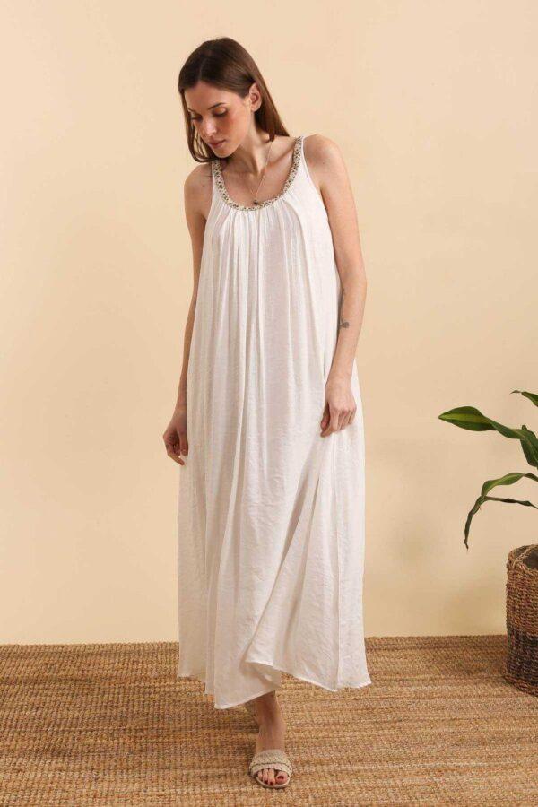 K469- Robe Bohême "Version Féminin " (T36-T40) - ecru - 40