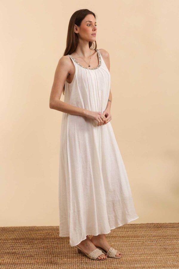 K469- Robe Bohême "Version Féminin " (T36-T40) - ecru - 40