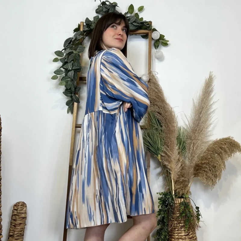 I983- Robe dégradée (Tu) 🇮🇹 - bleu-indigo-beige - taille-unique