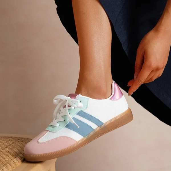 R426- Tennis Basse "Contrastée" (T36-T41) - rose - 41