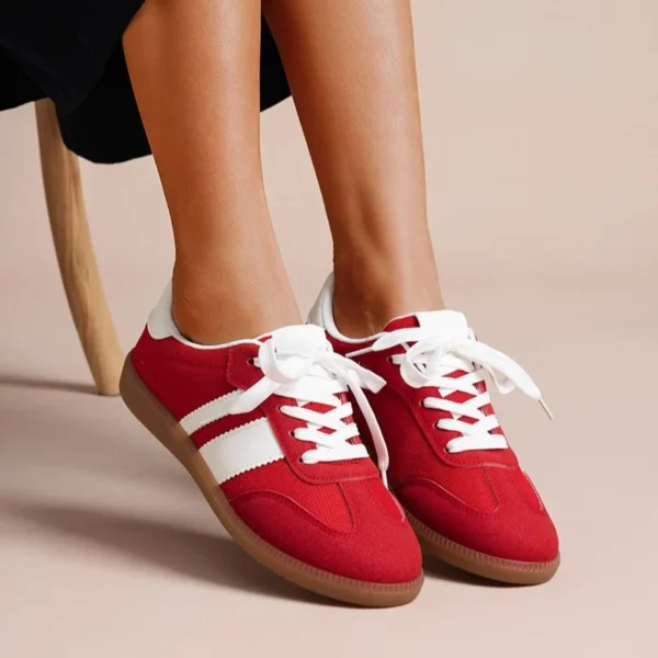 R426- Tennis Basse "Contrastée" (T36-T41) - rouge - 41