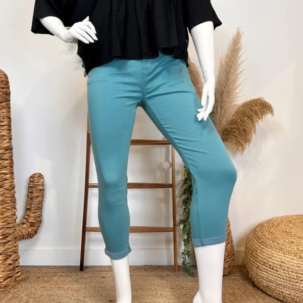 P096- Jean 7/8ème Voggo (T42-T50) - vert-celadon - 50