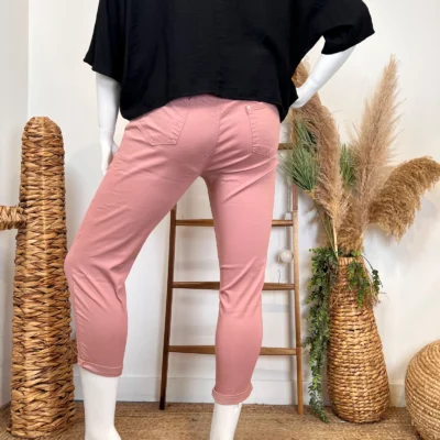 P090- Jean 7/8ème Voggo (T42-T50) - rose-poudre - 50