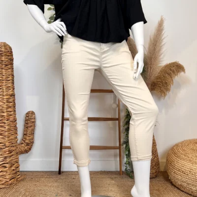 P103- Jean 7/8ème Voggo (T42-T50) - ecru - 50