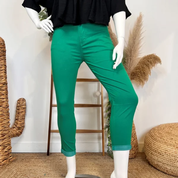 P104- Jean 7/8ème Voggo (T42-T50) - vert-emeraude - 50