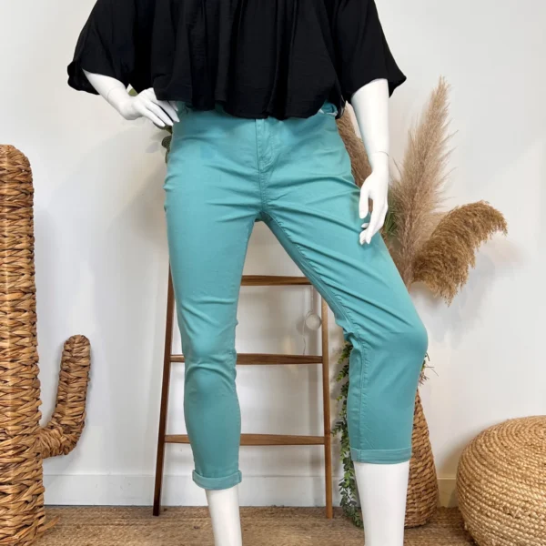 P100- Jean 7/8ème Voggo (T42-T50) - vert-celadon - 50