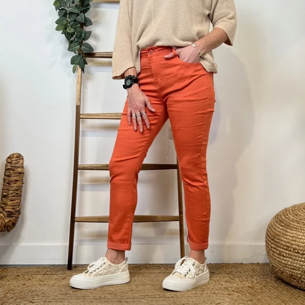 P120- Jean 7/8ème Voggo (T42-T50) - corail - 50