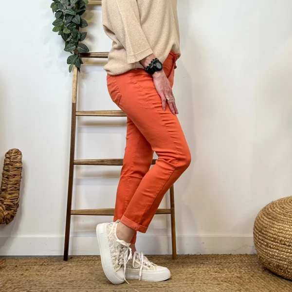 P120- Jean 7/8ème Voggo (T42-T50) - corail - 50