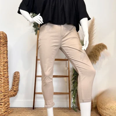 P093- Jean 7/8ème Voggo (T42-T50) - beige - 50