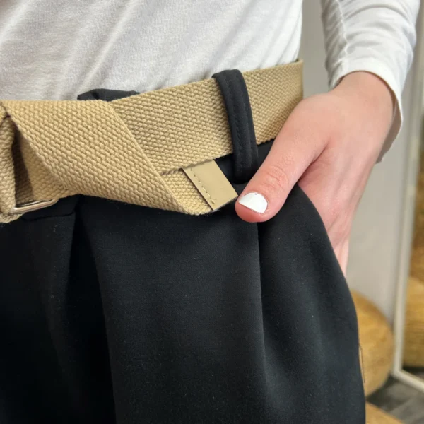 L795- Pantalon chino ceinture (Tu) 🇮🇹 - noir - taille-unique