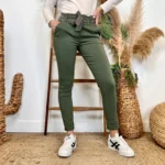Pantalon stretch femme ceinture fantaisie T36-T50 - kaki - 54