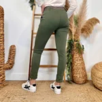 Pantalon stretch femme ceinture fantaisie T36-T50 - kaki - 54