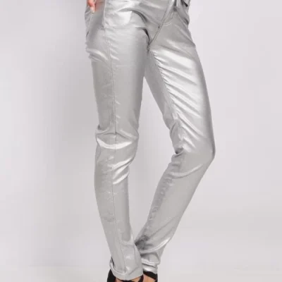618- pantalon slim huilé - gris - 44
