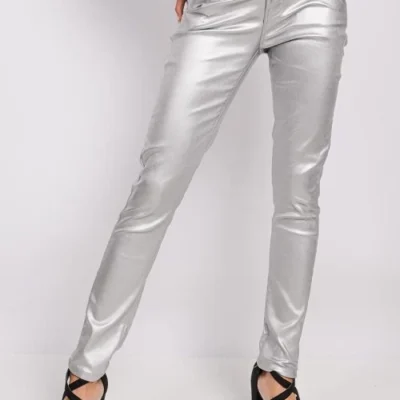 618- pantalon slim huilé - gris - 44