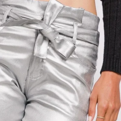 618- pantalon slim huilé - gris - 44